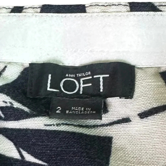 Ann Taylor Loft Navy White Tropical Print Jumpsuit Linen Strapless Size 2 Womens - Picture 11 of 13